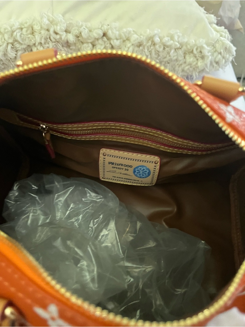 DESIGNER Inspired Orange Monogram Speedy Bandoulière with Pouch - Picture 3 of 3
